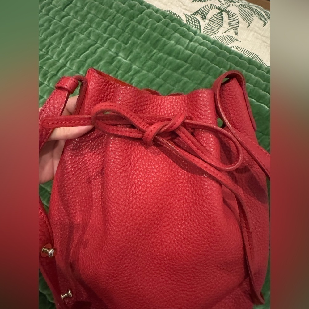 Mansur Gavriel Red Mini Bucket Bag - Picture 5 of 9